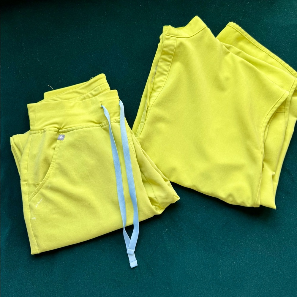 Figs citron bundle - XS top, S pants